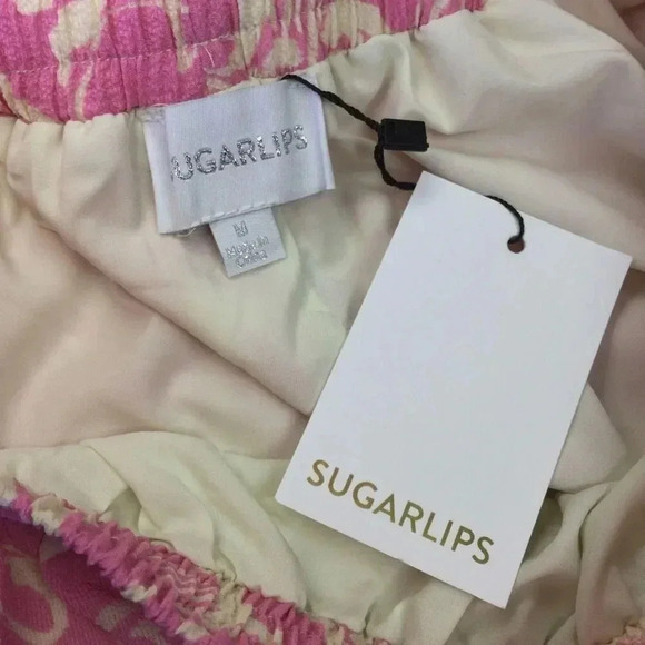 NWT Sugarlips Womens‎ Pink Malia Floral Lowell Fluted Pleated Mini Skirt Medium - Picture 5 of 8